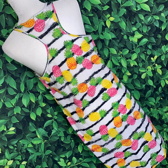 RACERBACK TANK LOUNGE DRESS W/ PINEAPPLE PATTERN · SIZE S/M - Picture 4 of 5